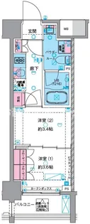 GENOVIA浅草Ⅵskygarden【おとり物件なし】#学生・社会人にオス【10階】の間取り