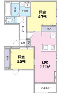 埼玉県越谷市東町3丁目【アパート】の間取り