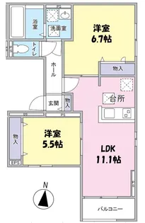 埼玉県越谷市東町3丁目【アパート】の間取り