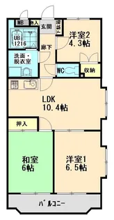 ユーミーマンション加藤C棟【2階】の間取り