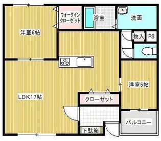 ロス・トーレンス【1階】の間取り