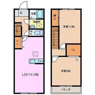 リッツハウス E棟【E-1号室】の間取り