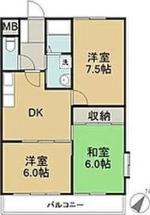 ピュアハイツ石崎【2階】の間取り