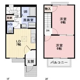 三重県四日市市日永西4丁目【テラスハウス】の間取り