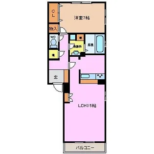 オリーブ5【1階】の間取り