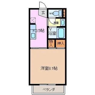 ミカーサ日永【2階】の間取り
