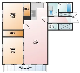 フルール鵜の森【3階】の間取り