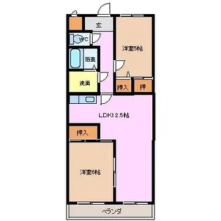 ラ・テラ鵜の森【5B号室】の間取り