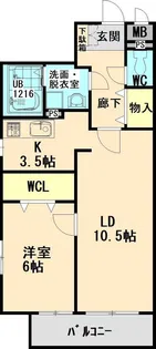 サクラフルーリ【3階】の間取り
