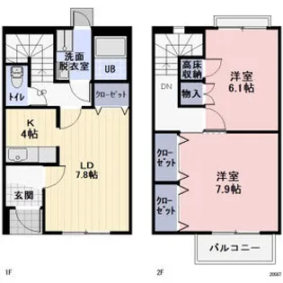 三重県四日市市日永西1丁目【テラスハウス】の間取り