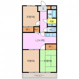 アールズコート2【3B号室】の間取り