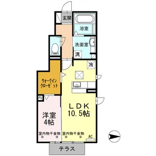 レガーメ三ツ谷【1階】の間取り