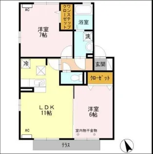 ジュリエッタB【1階】の間取り