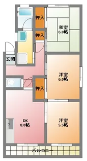 エクセレントSAIKI B棟【102号室】の間取り