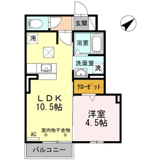 1LDKの間取り画像