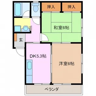 ピセスプラーザ【201号室】の間取り
