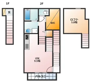 Lasting Rose 東日野【1号室】の間取り