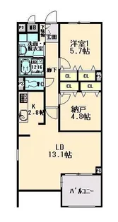 クオーレトラストI【3階】の間取り