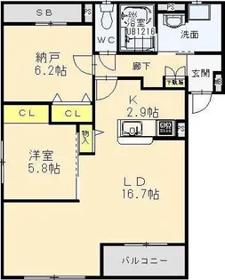 エスポワール【1階】の間取り