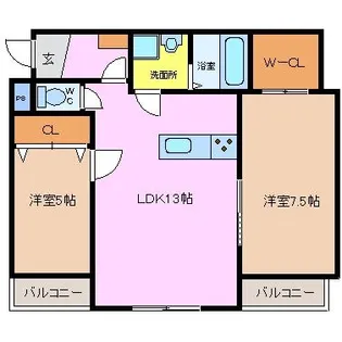 ルシール【2階】の間取り