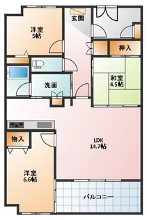 ライオンズステージ四日市【6階】の間取り