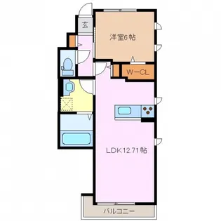 ハピネス白雲【101号室】の間取り