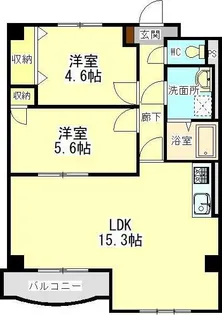 パステル大井手【2階】の間取り