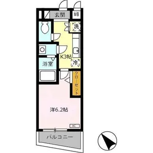 レジデンス浜田【3階】の間取り