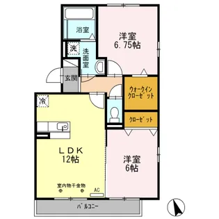 スリースカイ【A301号室】の間取り