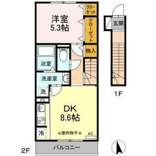 タウンコートⅡ【2階】の間取り