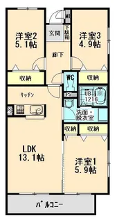 マンションTOKIWAGI 1【1A号室】の間取り