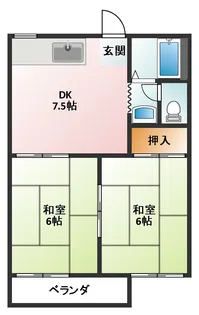 K1ハイツ【2階】の間取り