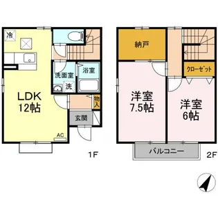 三重県四日市市南坂部町【テラスハウス】の間取り