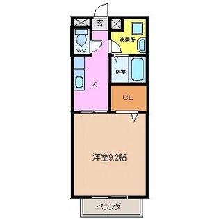 スレーヌ八剣【1階】の間取り