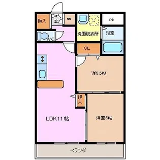 will Do 四日市鵜の森【6階】の間取り