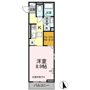 D-chambre浜田【1階】の間取り