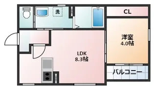 ラメール海山道【102号室】の間取り