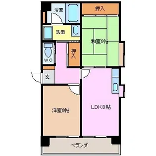 レスカール鵜の森【304号室】の間取り