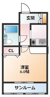 バスティード西浜田【2C号室】の間取り