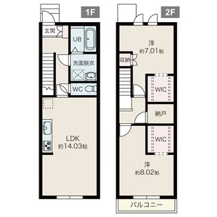 三重県四日市市住吉町【テラスハウス】の間取り