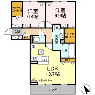 ディーシャンブル八田 A【1階】の間取り