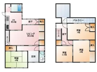 三重県四日市市東富田町【一戸建】の間取り