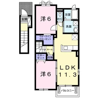 ランドマーク315 B【2階】の間取り