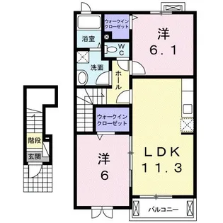 フィオーレ Ⅰ【2階】の間取り