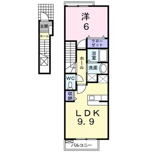 1LDKの間取り画像