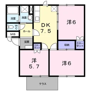 アドバンスA【1階】の間取り