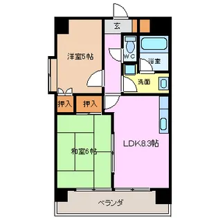 レスカール幸町【901号室】の間取り