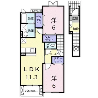 フィニートⅡ【2階】の間取り
