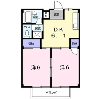 ラフォーレ新正B【2階】の間取り