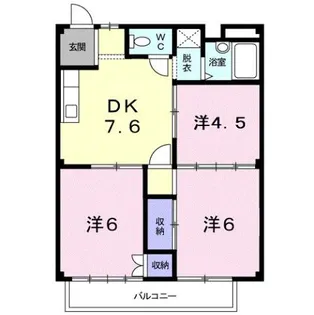 ラフォーレ新正A【2階】の間取り